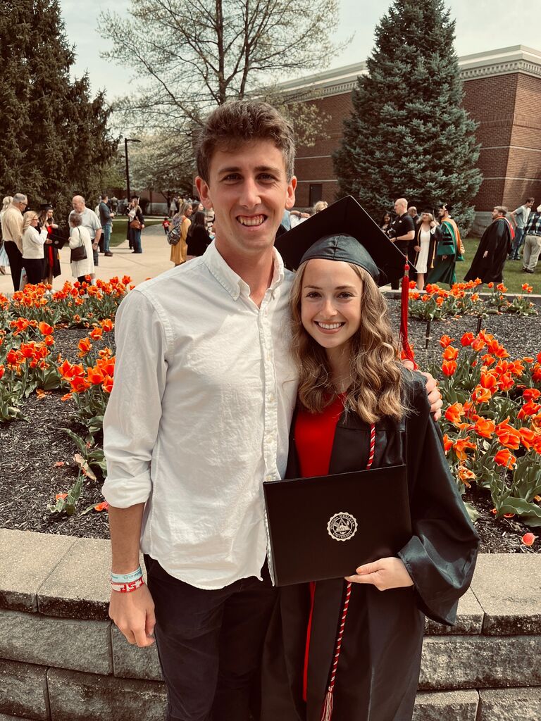 Graduation Day! Steve was at a meet in Pennsylvania the few days leading up to graduation, but he drove separately so he could leave early and be back in time to see me walk. 