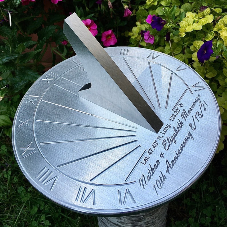 sundial present for the best tin or aluminum anniversary gift