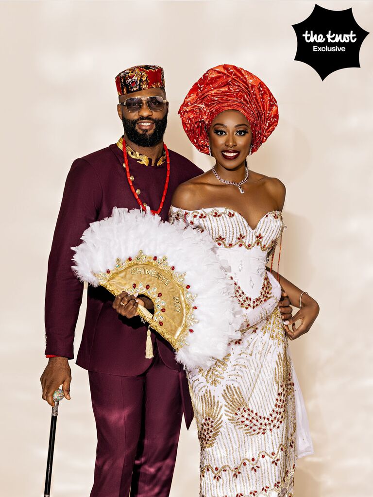 Chiney Ogwumike and husband Raphael Akpejiori's Nigerian wedding portrait