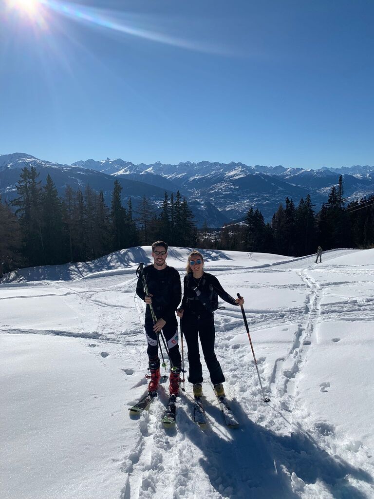 Un peu de sport quand même, avec une sortie rando accompagné de nos sportifs préférés, Marine et Fabio à Crans.