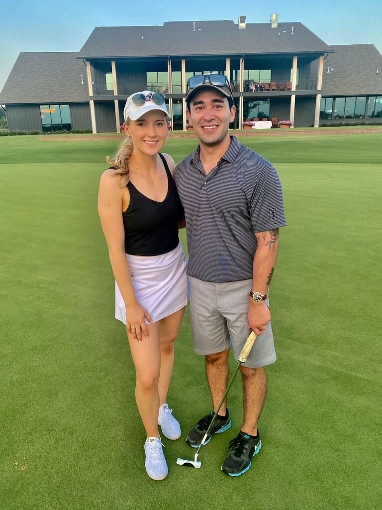 One of many days spent on the course. Mike "honed" his game during UPT and Olivia became an expert cart driver and range finder. 