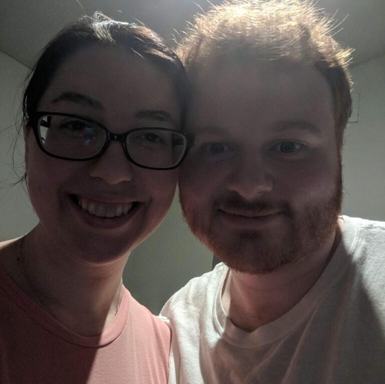 Mat and Jess were in a long-distance relationship for over a year! Here is a casual photo from our apartment during a visit. The happiness is contagious!