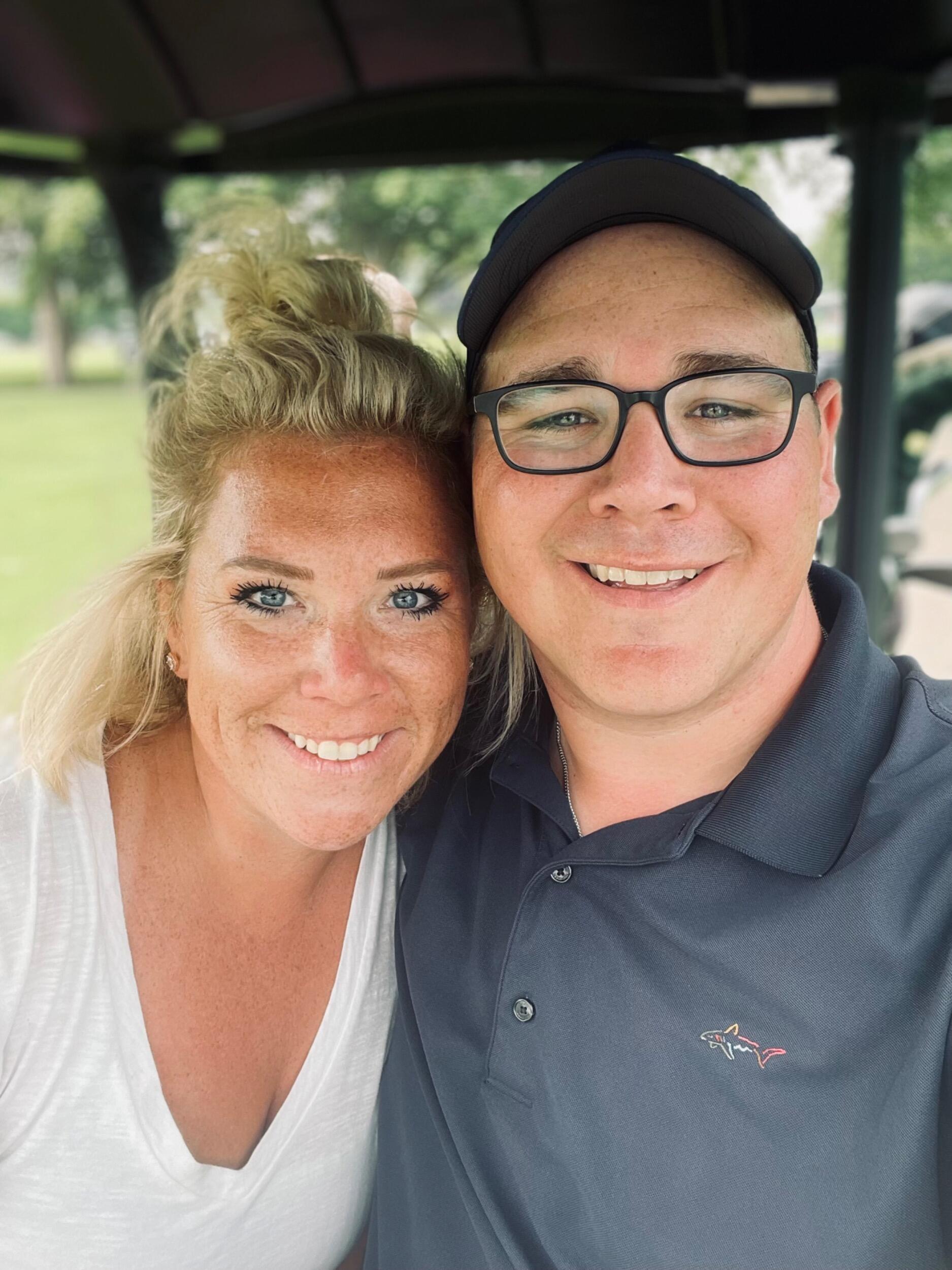 Our very first picture together-golfing of course! 