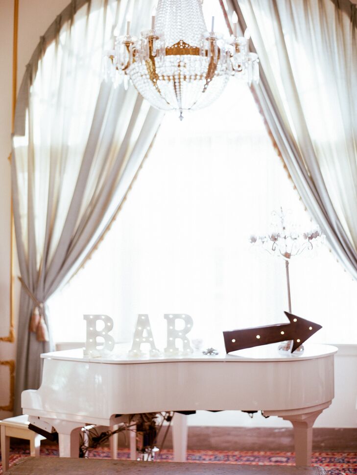 Light Up Bar And Arrow Wedding Signs