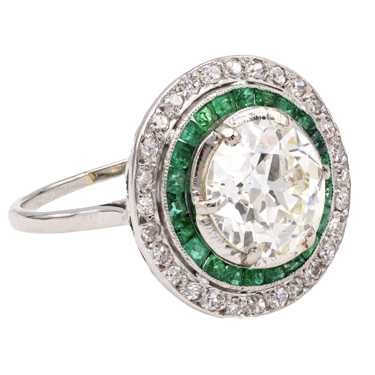 Art deco emerald engagement ring, Vintage and Antique 2024 Engagement Ring trend