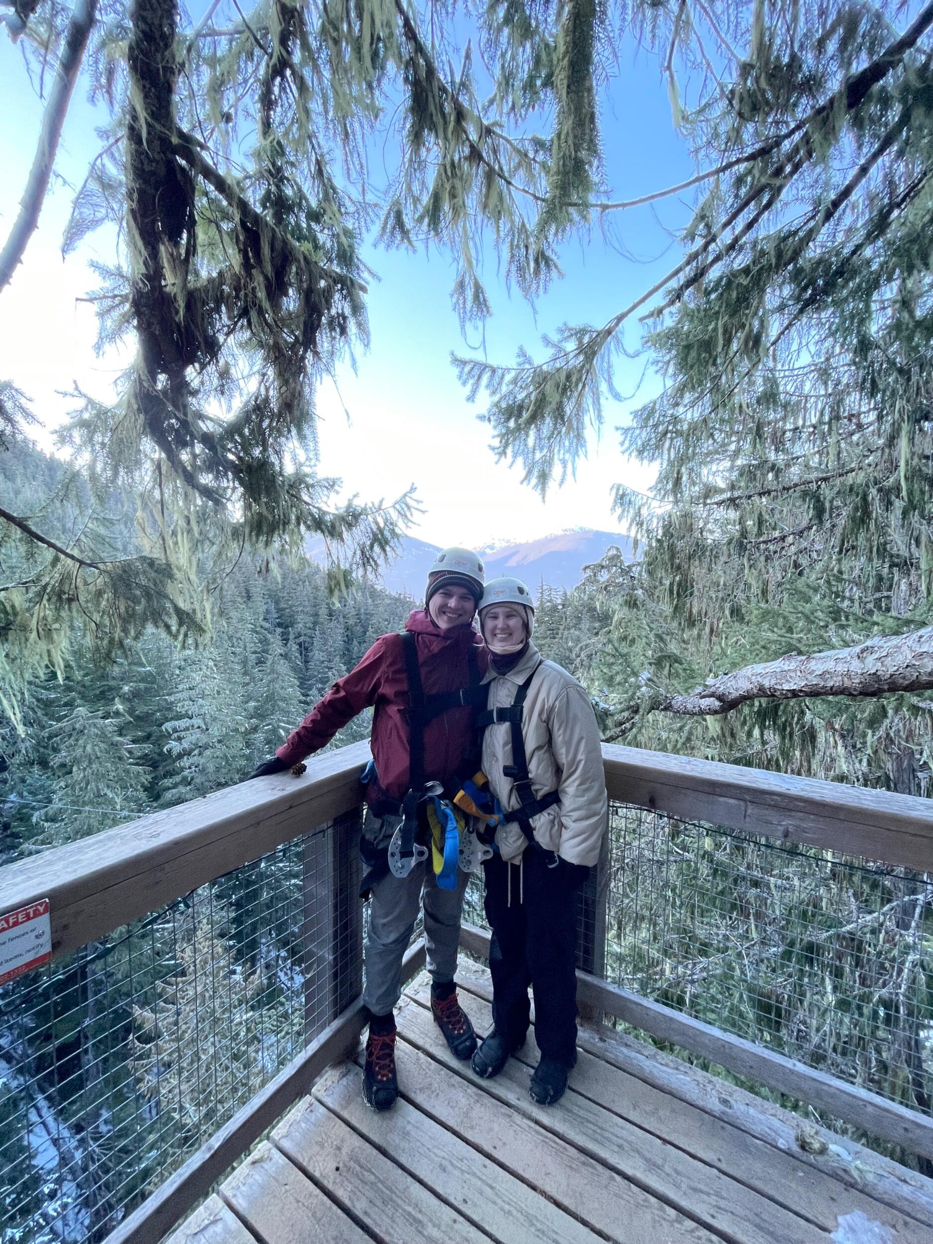 Kat's first time in Whistler (and of course they had to zip line!)