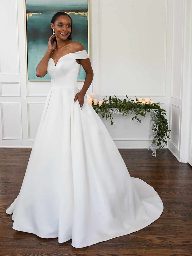 Strapless A-Line Wedding Dress with Illusion Plunge