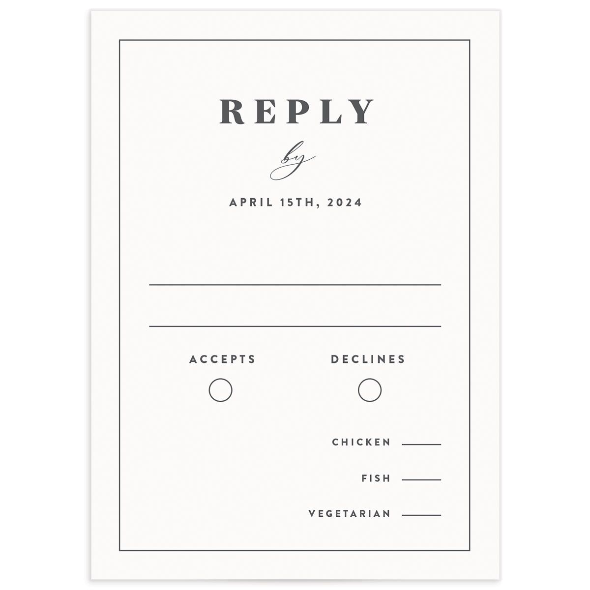 A Wedding Response Card from the Retro Botanical Collection