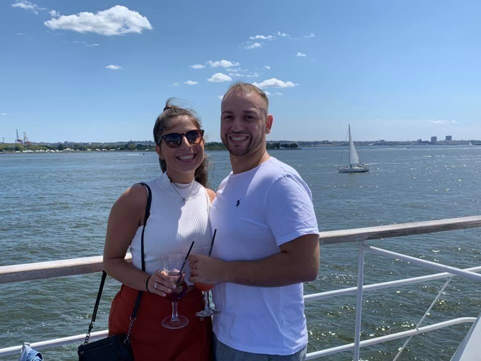 Celebrating one year together on a lunch cruise in NYC.