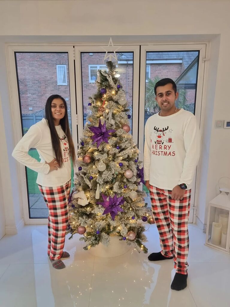 We spent our first Christmas together in Leicester, UK.
