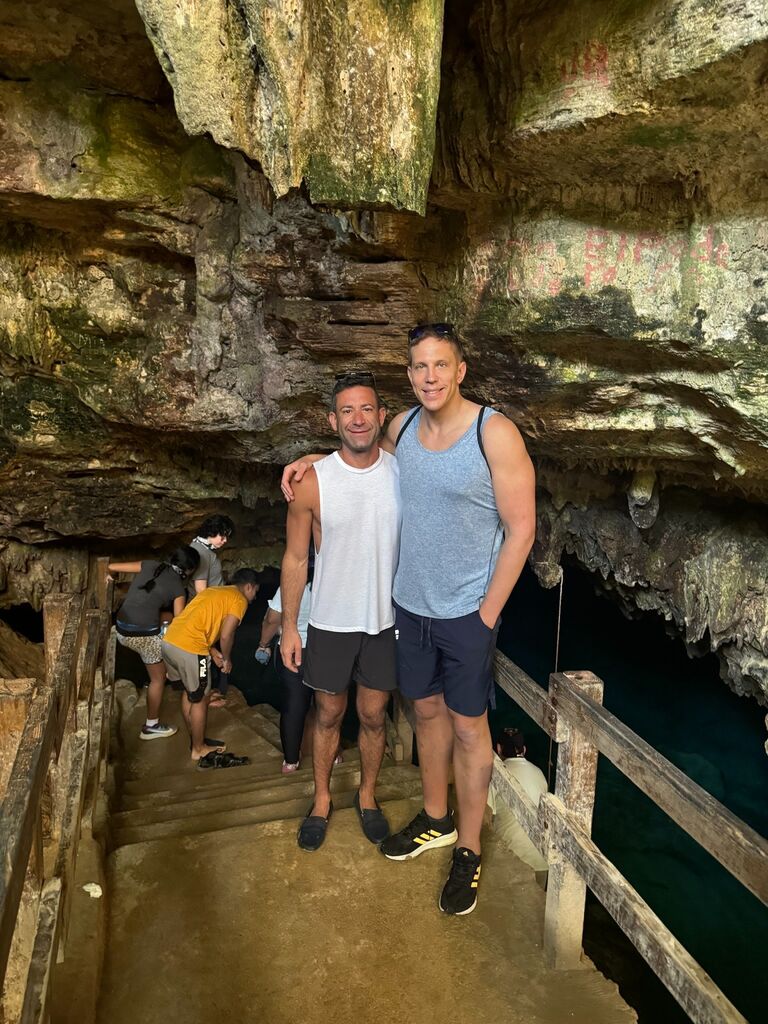 Climbing the caves in Punta Cana, Dominican Republic