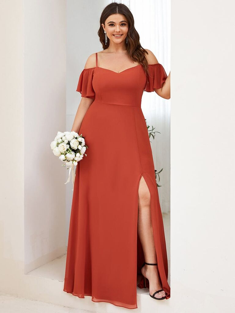 Plus Size Floor-Length Spaghetti Strap Formal Dress for Wedding -  Ever-Pretty US