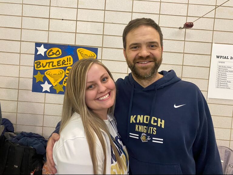 Became the head coach and assistant coach of the Knoch High School Swim Team