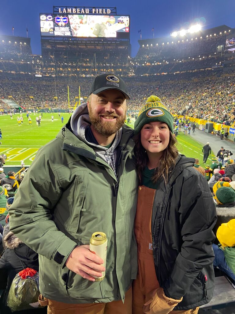 Micky's first outdoor Packer game