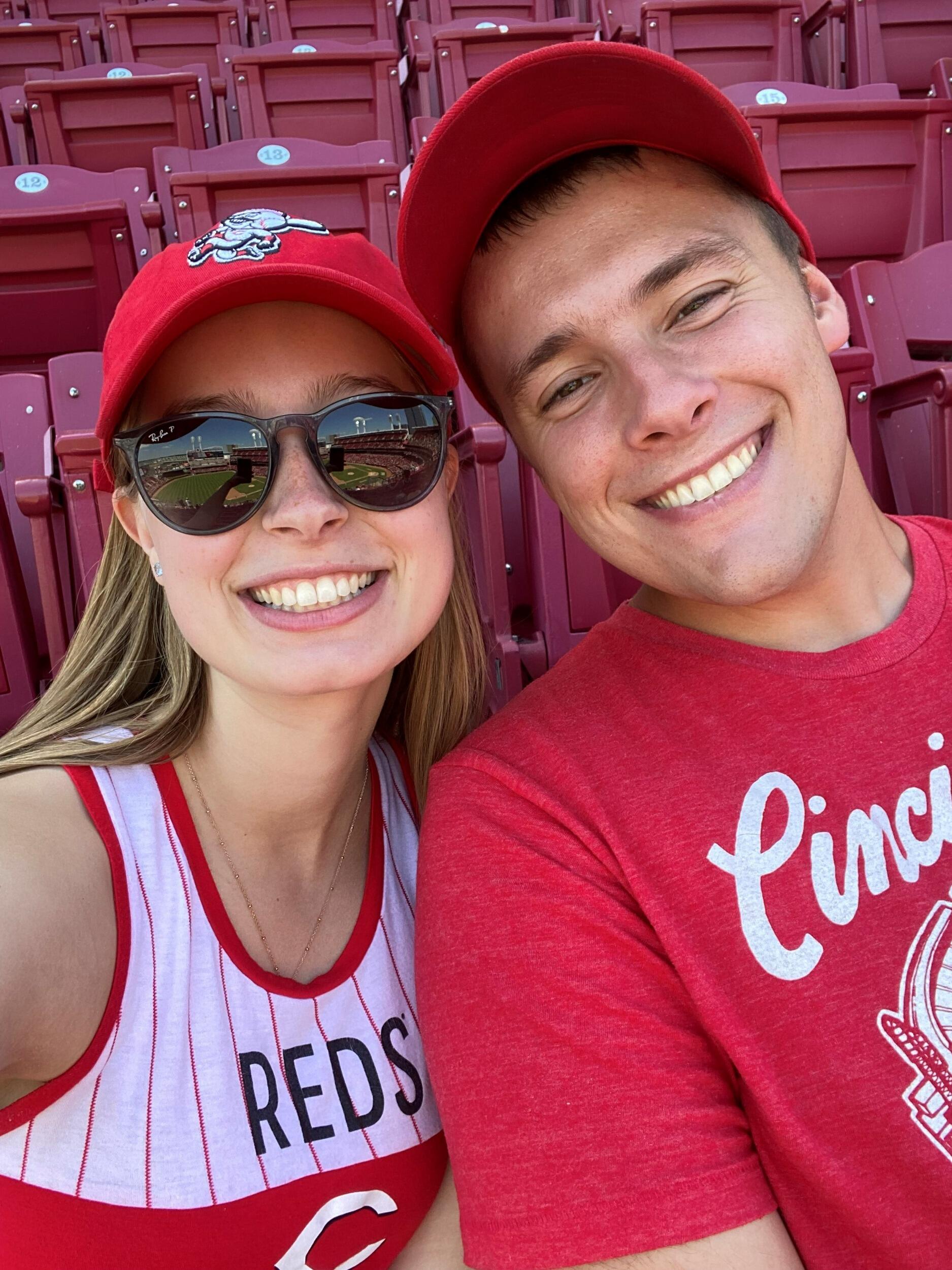 Reds game! Celebrating 4 years since our first date!