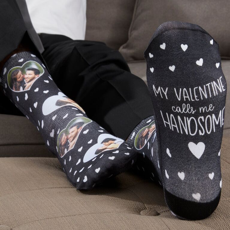 Custom photo socks Valentine's gift for husband