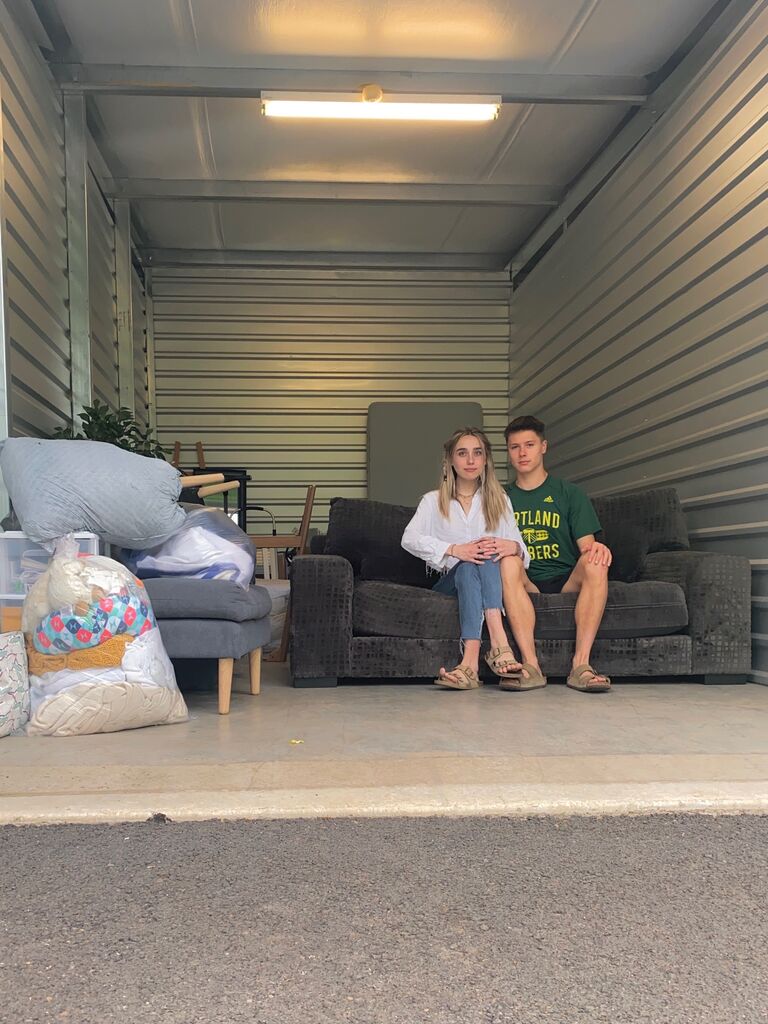 Jackson helped Jessie move, marking the first battle in the saga of Jessie and Jackson's war against storage units. Thankfully, our knight in shining armor, Gabe Fawver, came to save the day on this one.