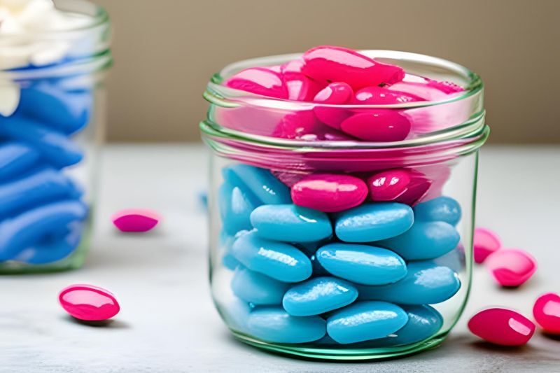 Gender reveal party ideas - jelly beans