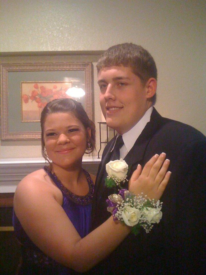 Zach's Senior Prom. We still argue of what color my dress was. Blue or Purple? Zach asked Morgan to prom by making a puzzle and placing the pieces in balloons in my bedroom. 