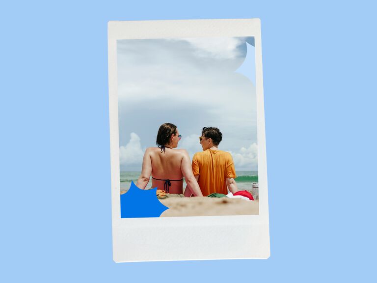 Couple on beach date