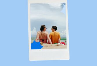 Couple on beach date