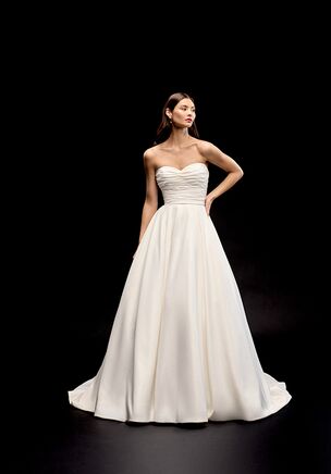 Satin A-Line Gown with Sweetheart Neckline and Ruched Bodice