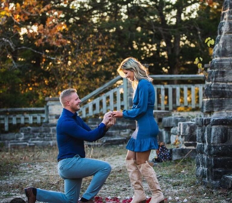 Kyle surprised Natalie by proposing with a fake family photo session
