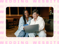 Couple finding a couple's wedding website 