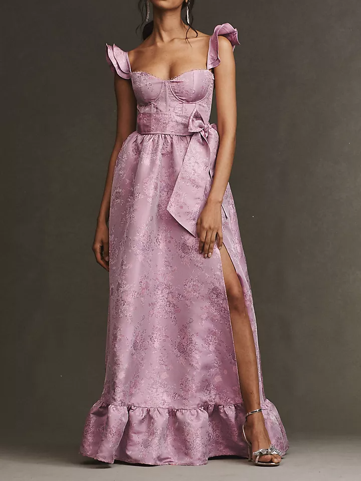 V. Chapman corset purple bridesmaid dress