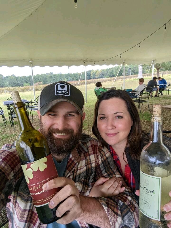 Wine tasting at Good Luck Cellars in Kilmarnock, VA. I sure as fuck got lucky with this lass!
~Billy