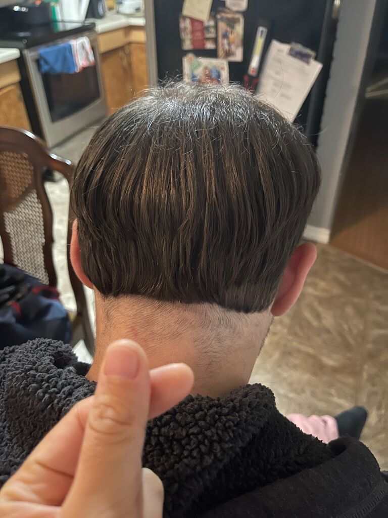 First time Trinh cut Christopher hair