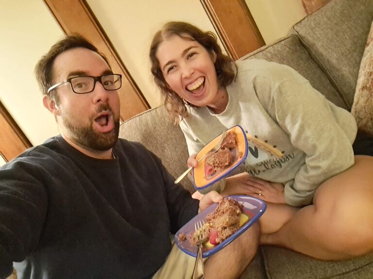 We got COVID at the same time and we made the most delicious cake together after we got our taste back