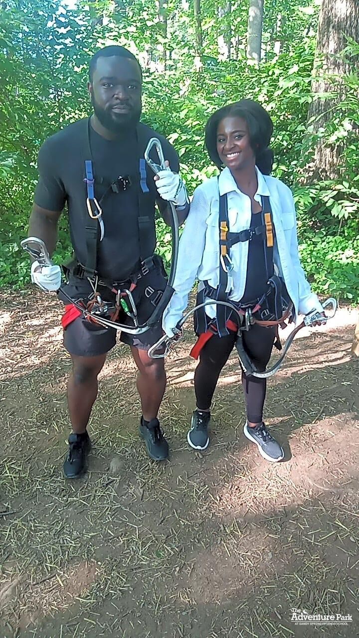 Dan tried to make Stephanie get over her fear of height.