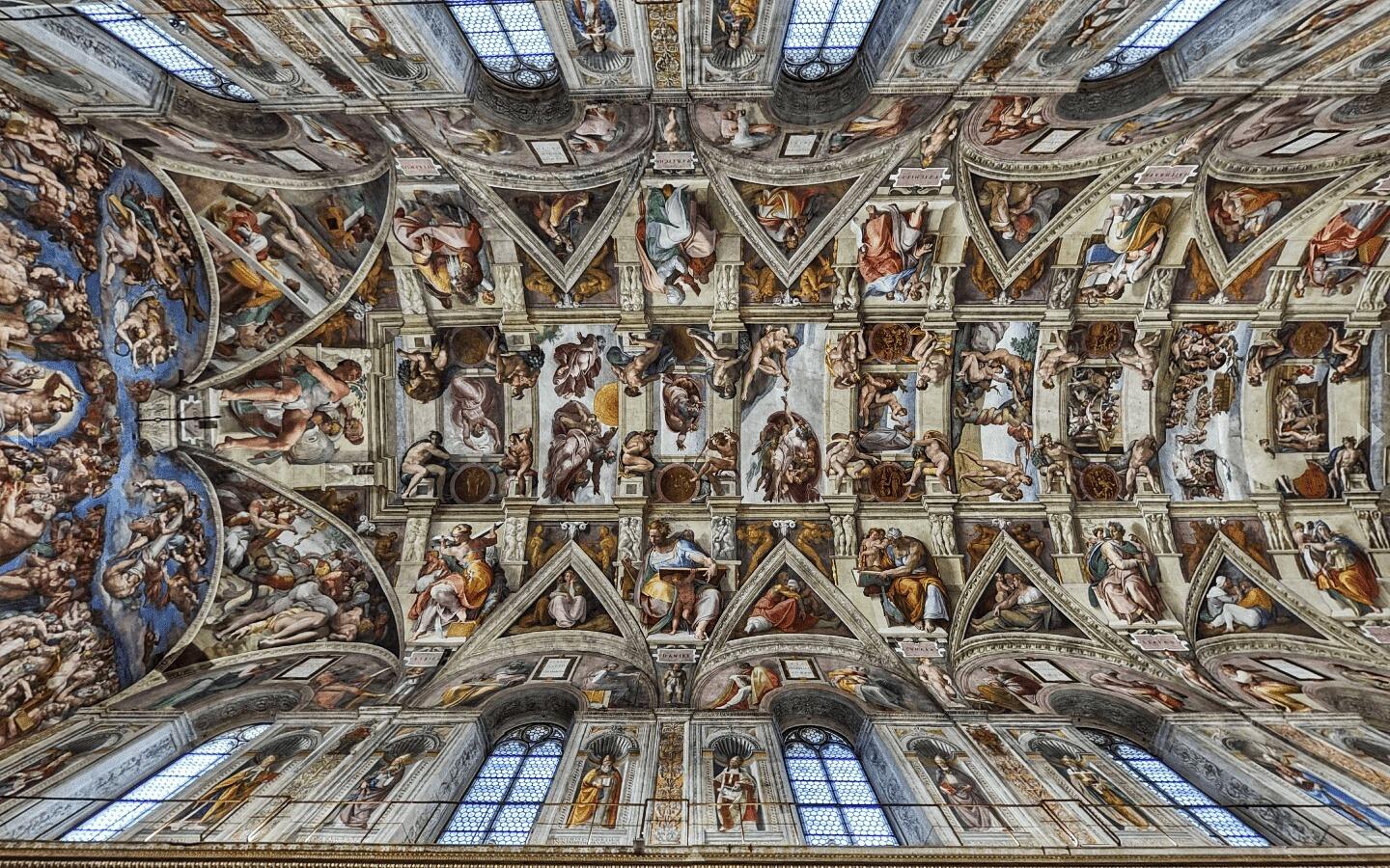 Tatum taps on Brian's shoulder to say hi in the Sistine Chapel