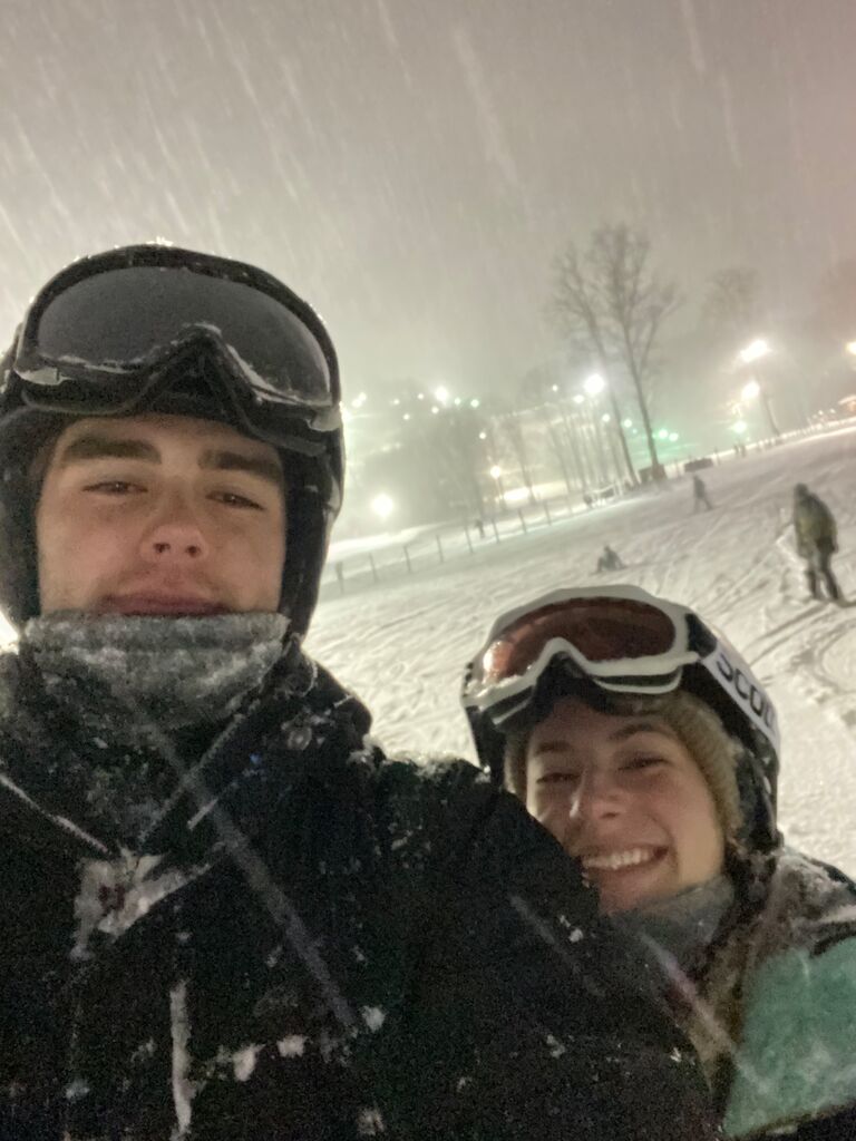 Skiing at Boyne Mountain. Last year Karley got to help teach Daniel how to ski and now he's a pro!