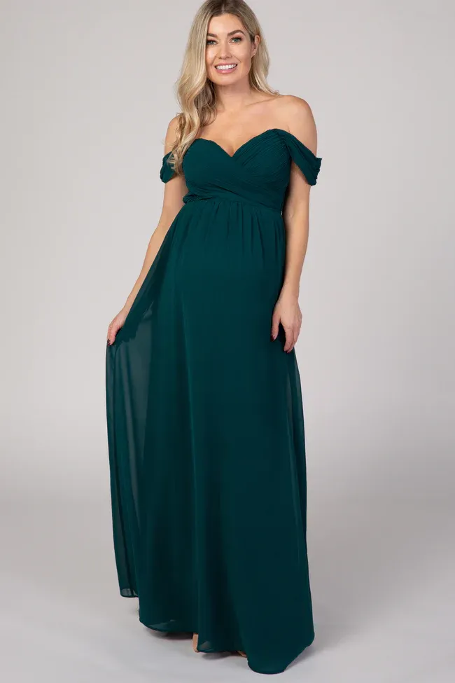 Emerald green hotsell maternity bridesmaid dress