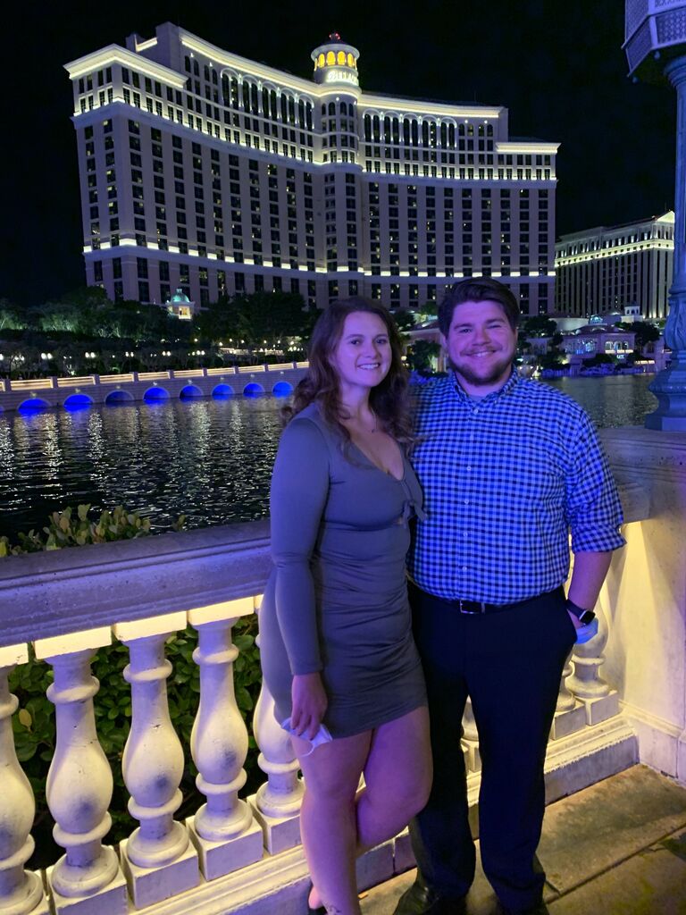 In front of our hotel, the Bellagio.