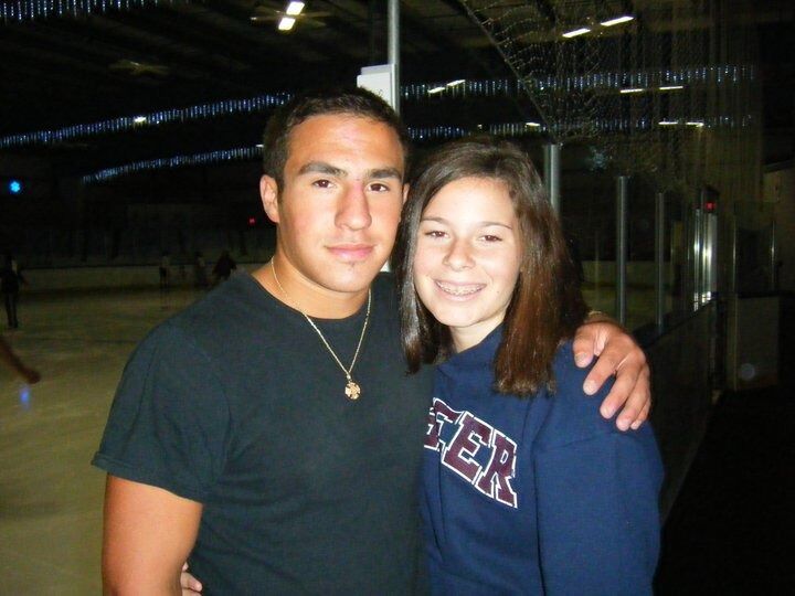 This summer is when Brandon and Katie met for the "first" time. They went ice skating with their families.