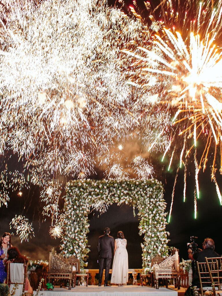disney themed wedding fireworks