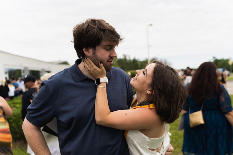 First picture together as an engaged couple, at Chloe's college graduation.
