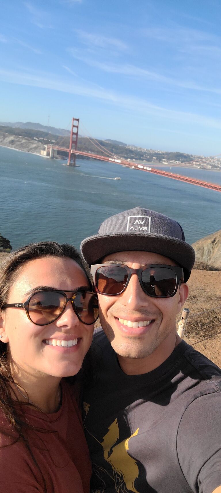 Julia had moved to the Bay Area to start chiropractic college. Luciano was visiting the Bay. Classic online match made in heaven (thanks Hinge).  We met a week prior and both fell in love. We spent the next weekend together in SF and we took our first photo here. Julia made Luciano make it official the very next day. 
