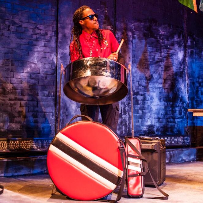 Pan Loco's live steel drums at Time Out Market Boston