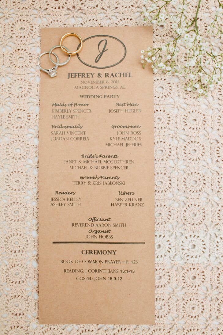 Rustic Wedding Program