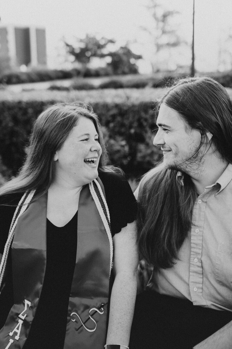 Moments before Andrew proposed!