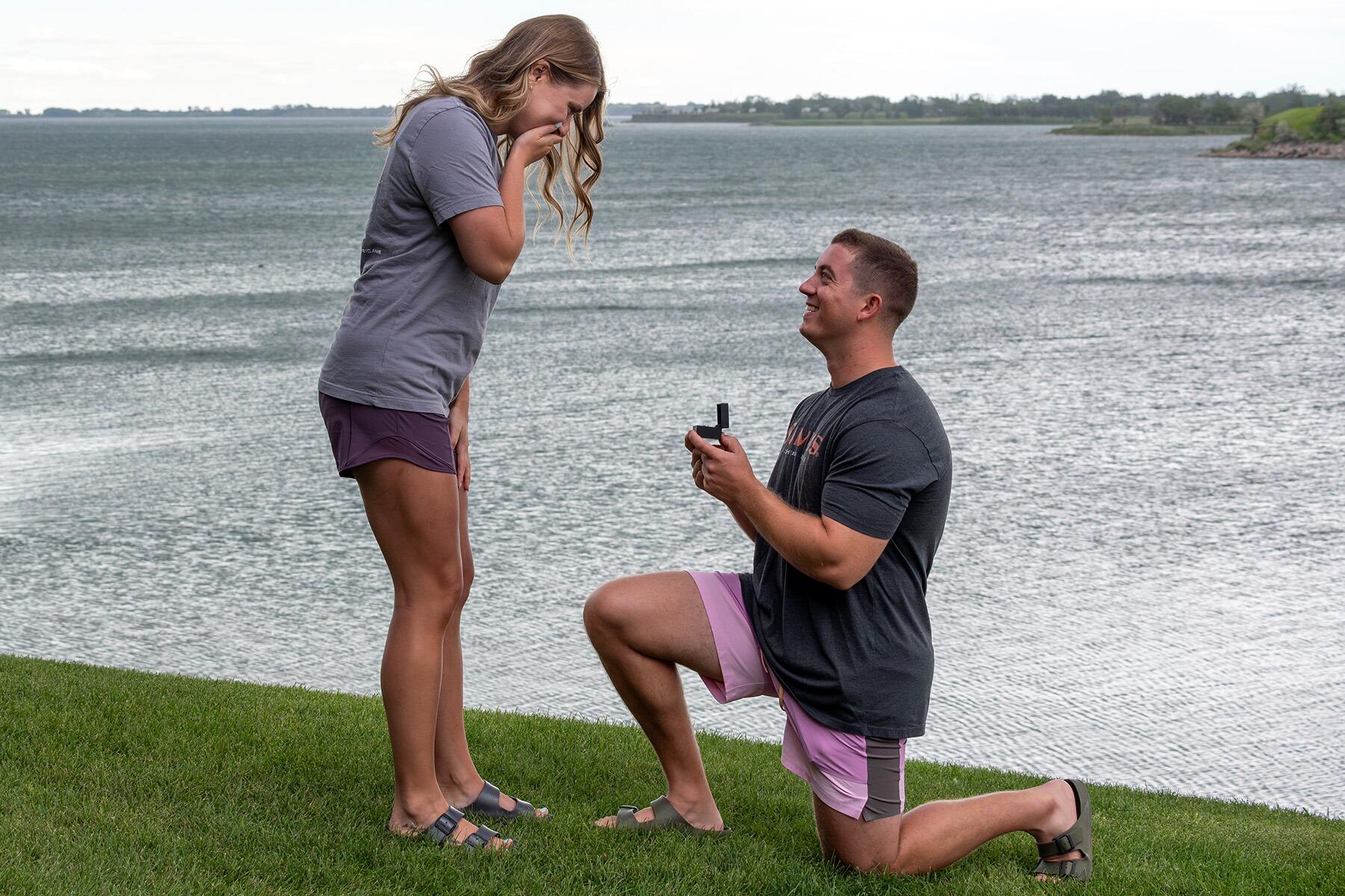 ENGAGED! At our favorite place...the lake!