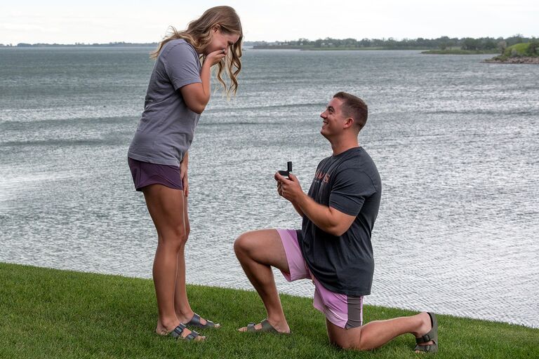 ENGAGED! At our favorite place...the lake!