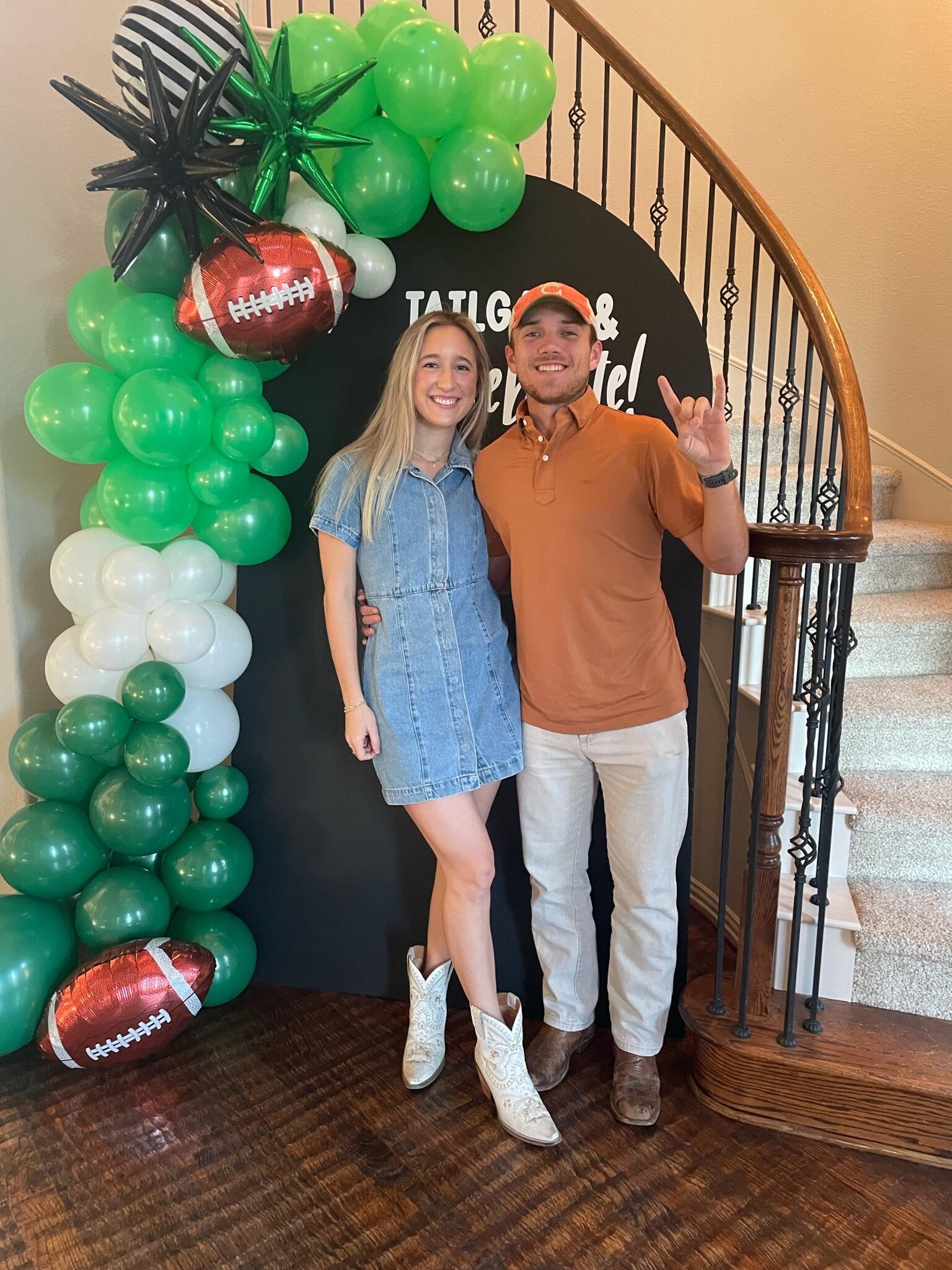 We took a trip to my parent's house to go to Riley and Morgan's wedding shower. Mom was very proud of her balloon arch.