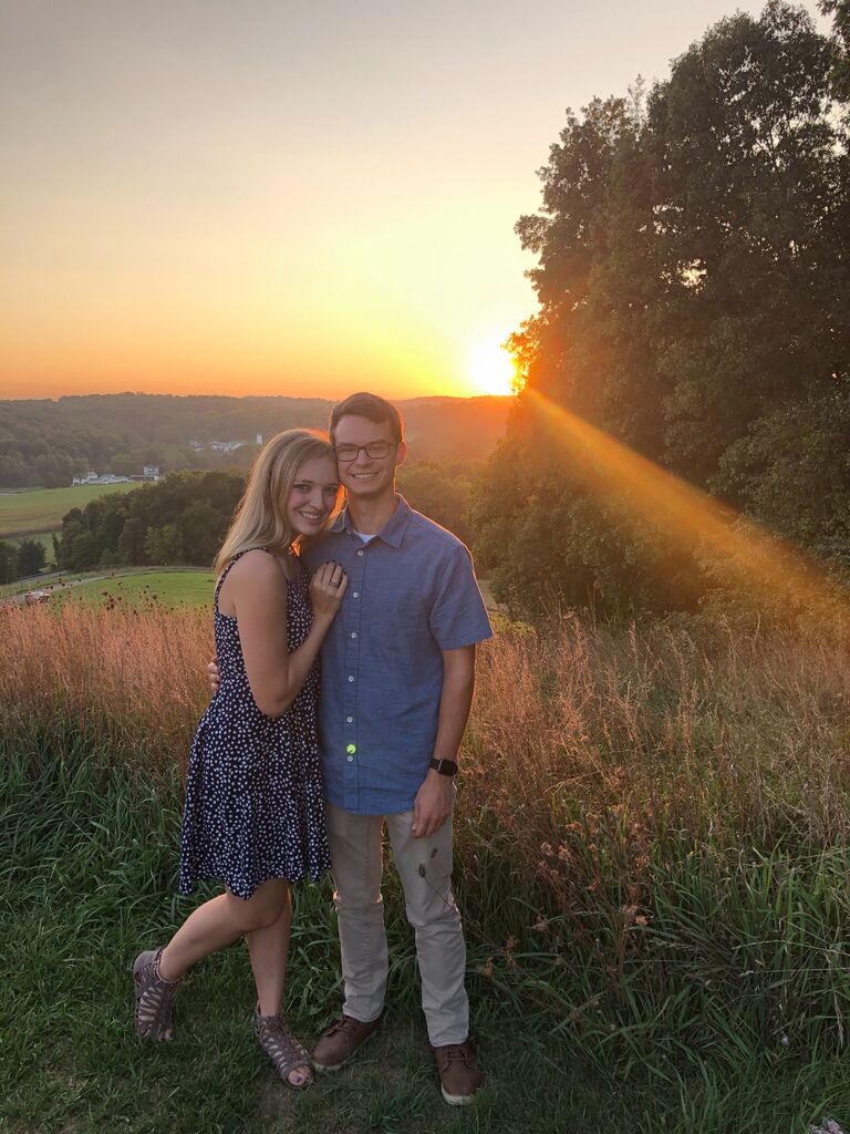 Gracie surprises Jared with a sunset picnic on Mount Jeez for their 8 month anniversary. To this day, this remains one of their favorite photos together! 