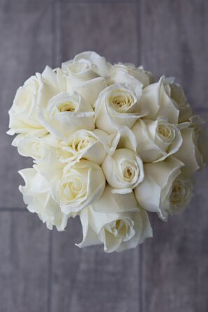 Orange, Pink and White Garden Rose Bouquet