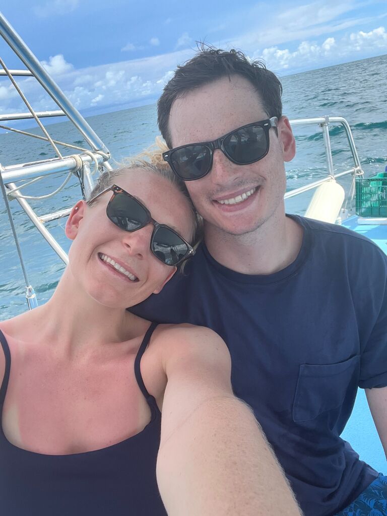 Sunset boat cruise in Costa Rica! Fun fact this cruise was us, one other couple, and then a whole bachelorette party who made the whole excursion a real party.